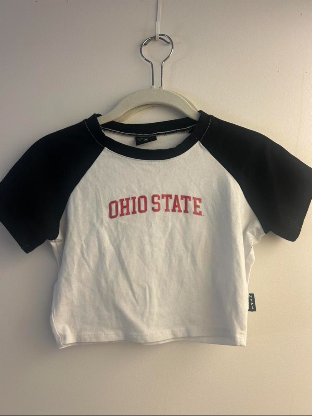 HYPE AND VICE Ohio State Black and White Baby Tee